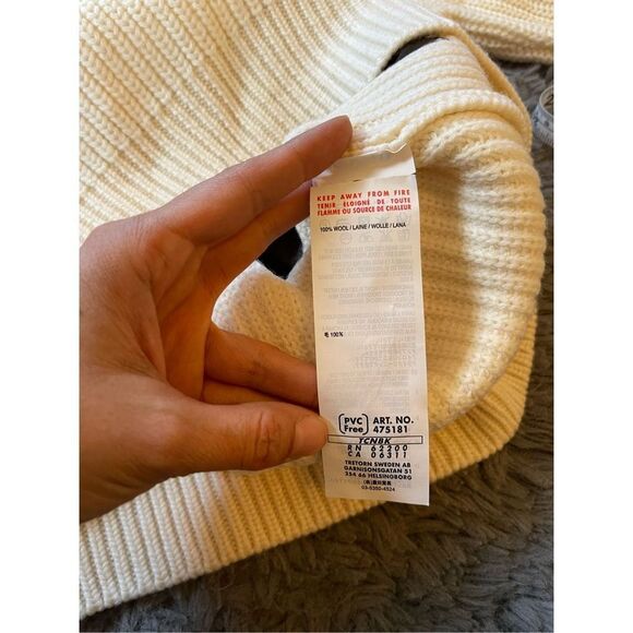 NWT tretorn 100% wool oversized sweater size large - Picture 7 of 8